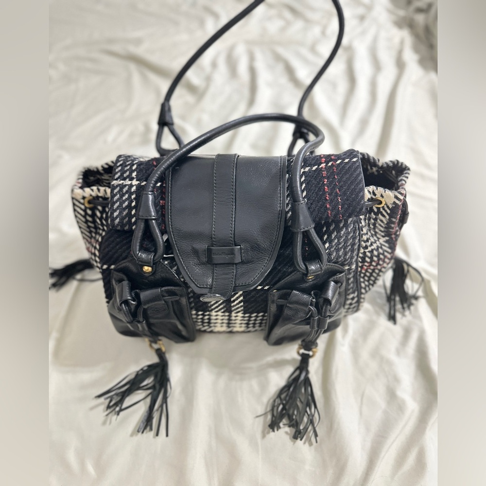 Salvatore Ferragamo Wool Exterior Plaid Bags & Handbags for Women